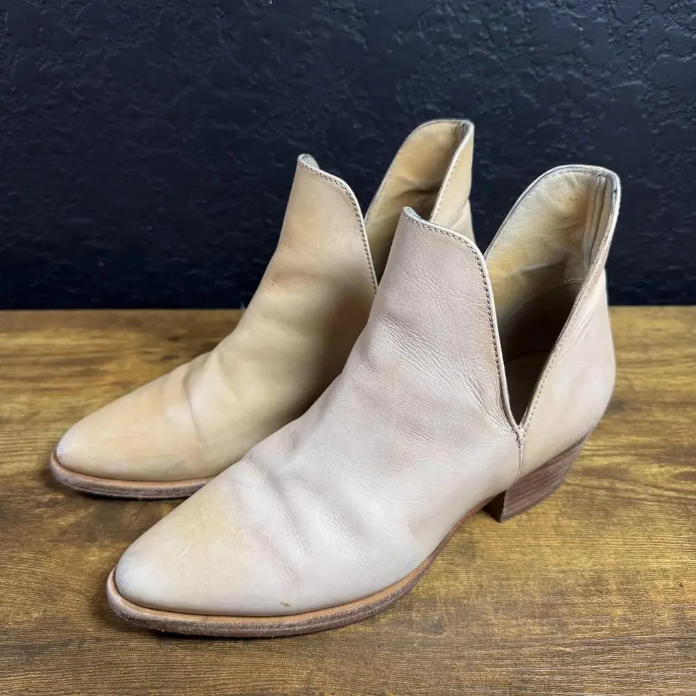Free People Hunt the Plains‎ OB391307 Tan Leather Ankle Booties Womens Size 36